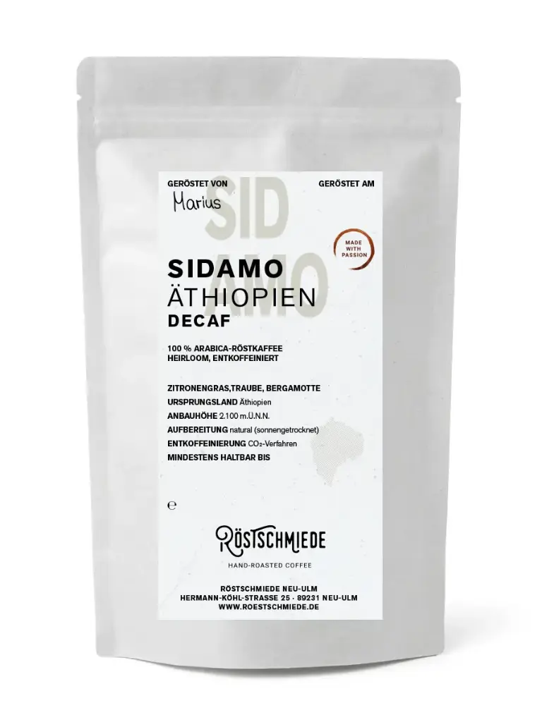 Sidamo , ENTKOFFEINIERT - Äthiopien | Zitronengras, Traube und Bergamotte 250g