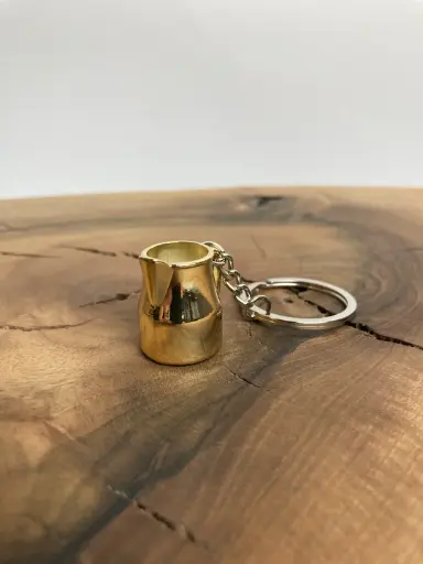 Schlüsselanhänger Milchkanne gold